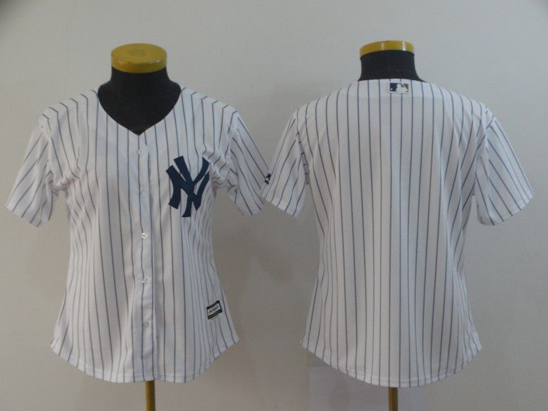 Women New York Yankees Blank White MLB Jersey